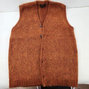 World Famous Botoner Vintage Button Up Vest Orange Mohair / Wool Size 38 (8)